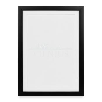 Skyline de Vilnius, Vilnius, Lituanie - Affiche encadrée (27 × 37 cm) - noir - Devant