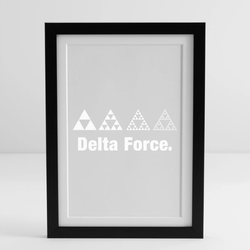 Fractal Triangle Force Geometry Recursion Framed poster (27 × 37 cm)