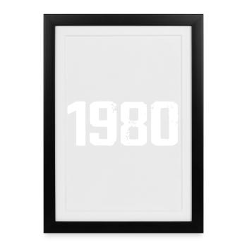 1980 - Awesome since 1980 - Framed poster (27 × 37 cm) - black - Front