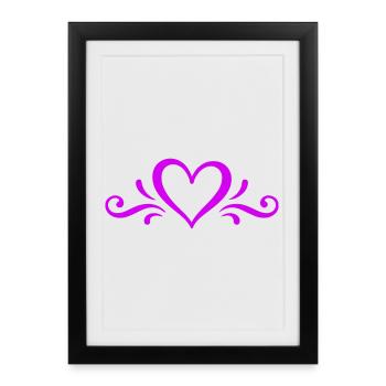 Icône de cœur - Affiche encadrée (27 × 37 cm) - noir - Devant