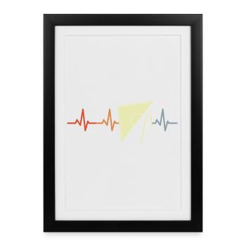 Retro Geotriangle Heart Palpitations - Framed poster (27 × 37 cm) - black - Front