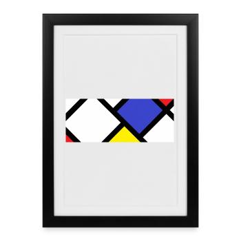 Contre-composition selon « De Stijl » - Affiche encadrée (27 × 37 cm) - noir - Devant