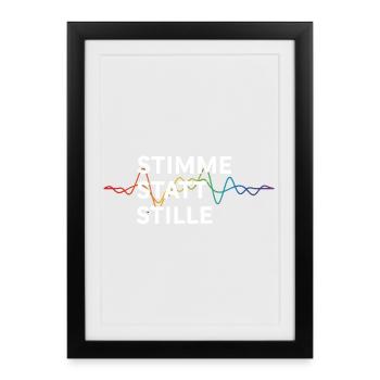 Stimme Statt Stille Statement Spruch Pride - Gerahmtes Poster (27 × 37 cm) - Schwarz - Vorne