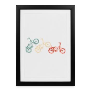 BMX Bike Moves Graphic in Vintage Style - Framed poster (27 × 37 cm) - black - Front