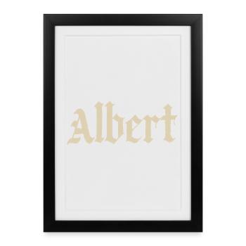 Écriture gothique Albert - Affiche encadrée (27 × 37 cm) - noir - Devant