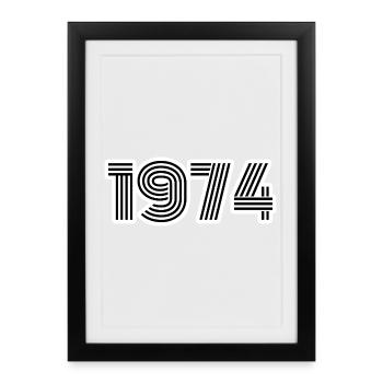 Born in 1974 - Framed poster (27 × 37 cm) - black - Front