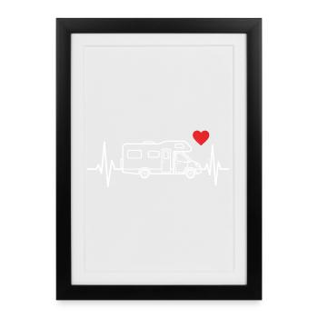 Motorhome camping t-shirt camper caravan - Framed poster (27 × 37 cm) - black - Front