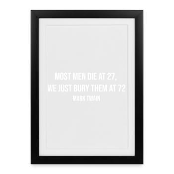 Death Irony Twain Quote - Framed poster (27 × 37 cm) - black - Front