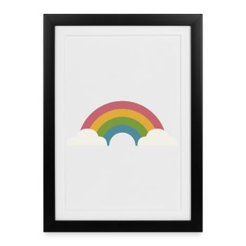 Rainbow and clouds - Framed poster (27 × 37 cm) - black - Front