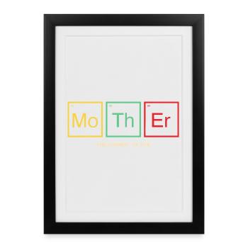 Mother Tableau périodique Don de Maman - Affiche encadrée (27 × 37 cm) - noir - Devant
