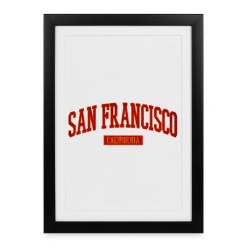 San Francisco Vintage Uni Lettering - Framed poster (27 × 37 cm) - black - Front