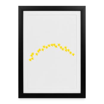 Demi-cercle Stararc petites étoiles 3D - Affiche encadrée (27 × 37 cm) - noir - Devant