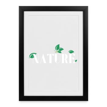 Nature laisse le logo des empattements - Affiche encadrée (27 × 37 cm) - noir - Devant