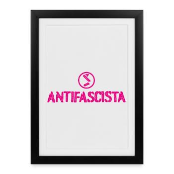 Antifasciste - Affiche encadrée (27 × 37 cm) - noir - Devant