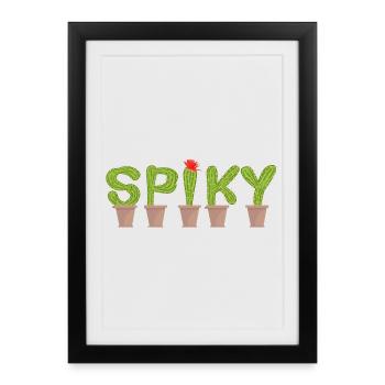 Spiky Cactus - Cactus Tea - Framed poster (27 × 37 cm) - black - Front