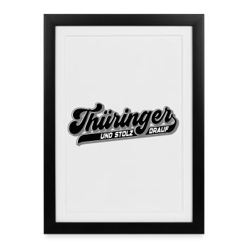 Les Thuringiens et la fierté | Les couleurs peuvent être changées - Affiche encadrée (27 × 37 cm) - noir - Devant