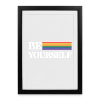 LGBT Pride Month - Be Yourself - Framed poster (27 × 37 cm) - black - Front