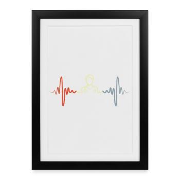 Veterinarian Heart Line - Framed poster (27 × 37 cm) - black - Front