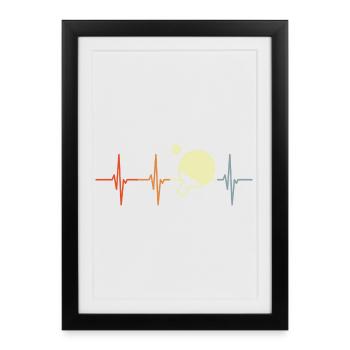 Table Tennis Heartbeat Retro - Framed poster (27 × 37 cm) - black - Front