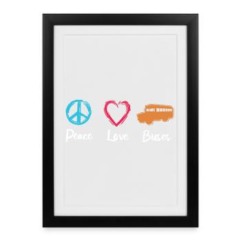 Bus de Peace Love - Affiche encadrée (27 × 37 cm) - noir - Devant