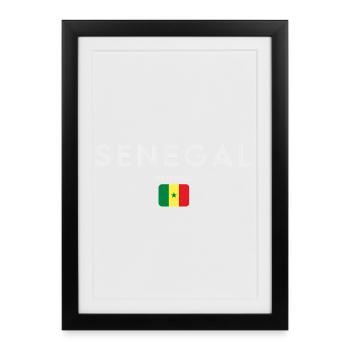 Drapeau sénégalais, fierté sénégalaise - Affiche encadrée (27 × 37 cm) - noir - Devant
