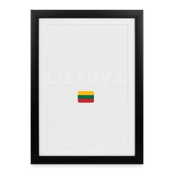 Drapeau lituanien, fierté lituanienne - Affiche encadrée (27 × 37 cm) - noir - Devant