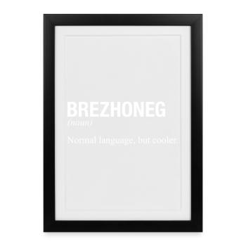 BREZHONEG Bretagne Bretagne - Affiche encadrée (27 × 37 cm) - noir - Devant