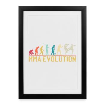 MMA Evolution Silhouette Design - Gerahmtes Poster (27 × 37 cm) - Schwarz - Vorne