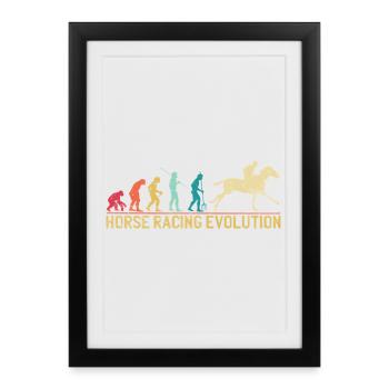 Horse Racing Evolution Design - Framed poster (27 × 37 cm) - black - Front