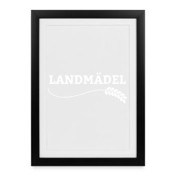 fille de la campagne - Affiche encadrée (27 × 37 cm) - noir - Devant