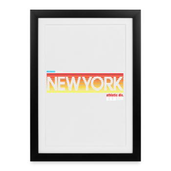 New York Skyline Sunset Design - Framed poster (27 × 37 cm) - black - Front
