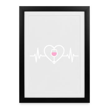 Rosé Wine Heart - Framed poster (27 × 37 cm) - black - Front