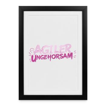 Désobéissance Agile - Déclaration - Affiche encadrée (27 × 37 cm) - noir - Devant