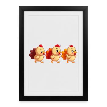 Bébé dinde de Thanksgiving - Affiche encadrée (27 × 37 cm) - noir - Devant