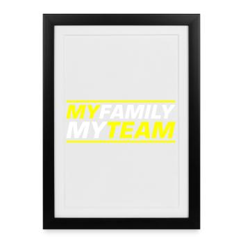 Meine Familie Team Spruch - Gerahmtes Poster (27 × 37 cm) - Schwarz - Vorne