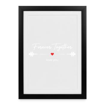 Pour Toujours Ensemble Je T'aime Amour Éternel - Affiche encadrée (27 × 37 cm) - noir - Devant