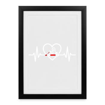 Cœur Karting Passion Pilote - Affiche encadrée (27 × 37 cm) - noir - Devant