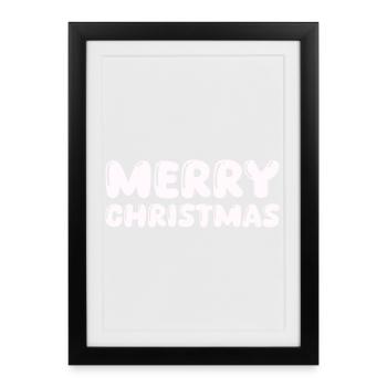 Cuddly Merry Christmas lettering - Framed poster (27 × 37 cm) - black - Front