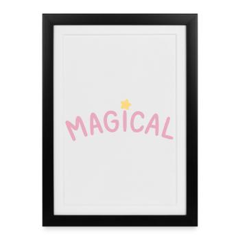 Magical Pastel Étoile — Typographie Douce - Affiche encadrée (27 × 37 cm) - noir - Devant