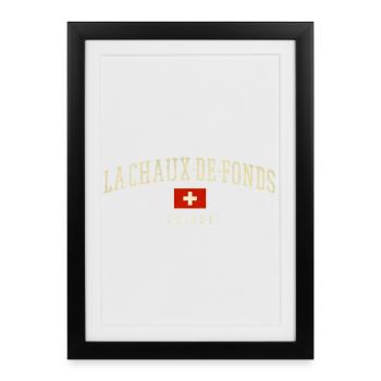 La Chaux-de-Fonds Swiss Crest - Framed poster (27 × 37 cm) - black - Front