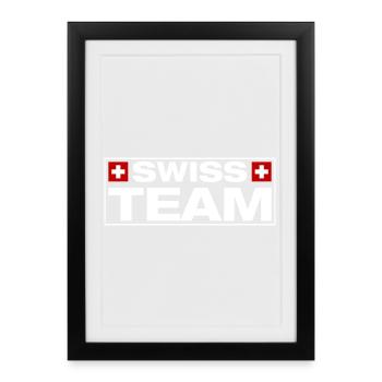 Équipe suisse suisse - Affiche encadrée (27 × 37 cm) - noir - Devant