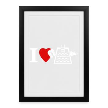 Les sauveteurs adorent les nageurs sauveteurs - Affiche encadrée (27 × 37 cm) - noir - Devant