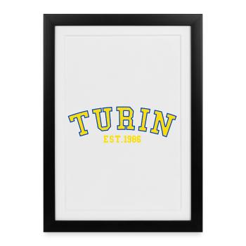 Turin fondée en 1986 - Affiche encadrée (27 × 37 cm) - noir - Devant
