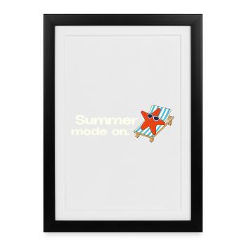 Summer Mode On – Retro Holiday Illustration - Framed poster (27 × 37 cm) - black - Front