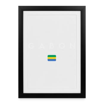 Gabonese pride, minimalist sleek design - Framed poster (27 × 37 cm) - black - Front