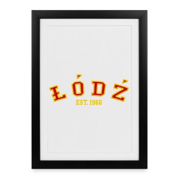 Łódź Fondé en 1966 - Affiche encadrée (27 × 37 cm) - noir - Devant