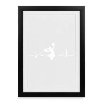 Cheerpom pom girls Mom Cheerleading - Affiche encadrée (27 × 37 cm) - noir - Devant