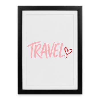 Travel heart - Framed poster (27 × 37 cm) - black - Front