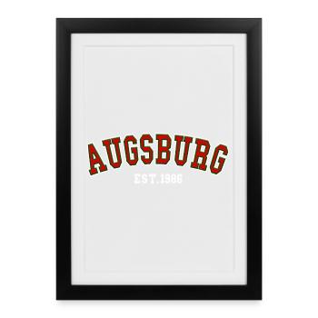 Augsbourg Fondée en 1986 - Affiche encadrée (27 × 37 cm) - noir - Devant