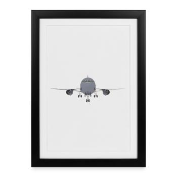 Commercial Aircraft Front View - Framed poster (27 × 37 cm) - black - Front